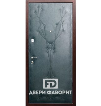 недорогая металлическая дверь с открыванием внутрь, наружная отделка винилискожа